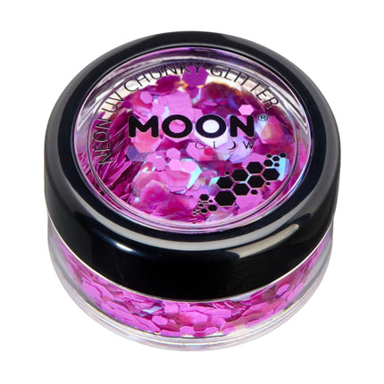 Moon Glow Neon UV Chunky Glitter Purple 3g van Moon Creations koop je bij Partywinkel