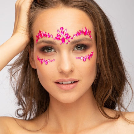 Moon Glow Neon UV Face Jewels Intense Pink van Moon Creations koop je bij Partywinkel