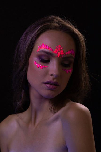 Moon Glow Neon UV Face Jewels Intense Pink van Moon Creations koop je bij Partywinkel