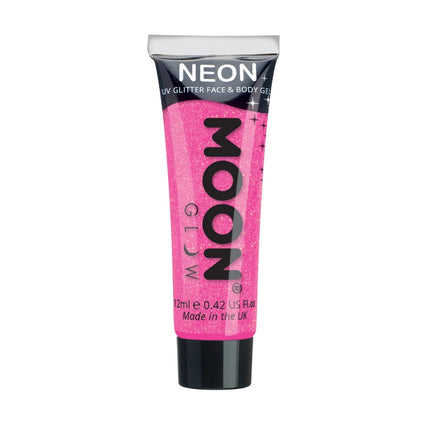 Moon Glow Neon UV Fine Glitter Gel Hot Pink 12ml van Moon Creations koop je bij Partywinkel