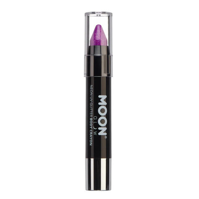 Moon Glow Neon UV Glitter Body Crayons Purple 3.2g van Moon Creations koop je bij Partywinkel