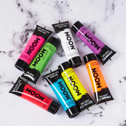 Moon Glow Neon UV Hair Gel Intense Purple 20ml van Moon Creations koop je bij Partywinkel