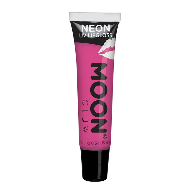 Moon Glow Neon UV Lipgloss Intense Pink Raspberry 15ml van Moon Creations koop je bij Partywinkel