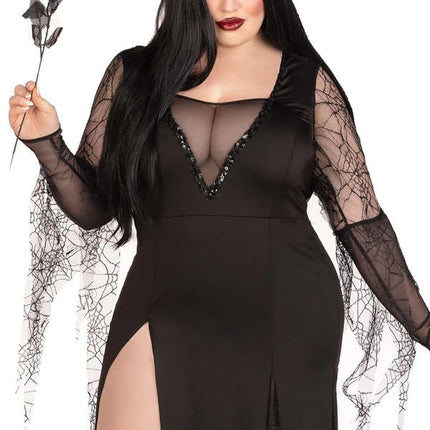 Morticia Jurk Dames Plus Size Leg Avenue van Leg Avenue koop je bij Partywinkel
