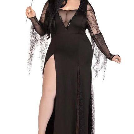 Morticia Jurk Dames Plus Size Leg Avenue van Leg Avenue koop je bij Partywinkel