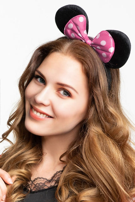 Muis Hoofdband met Roze Strik van Partychimp koop je bij Partywinkel