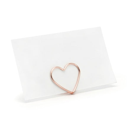 Naamkaarthouders Hartjes Rose Goud 2,5cm 10st van Partydeco koop je bij Partywinkel