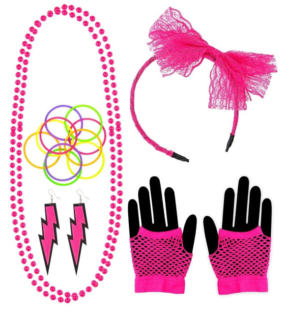 Neon 80S Accessoireset Roze 5 delig van Widmann koop je bij Partywinkel