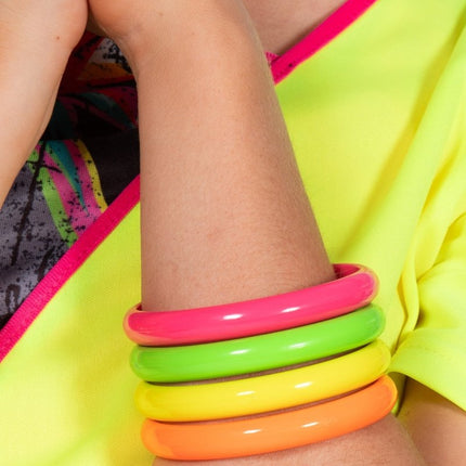 Neon 80S Armband Dames 4st van Wilbers & Wilbers koop je bij Partywinkel