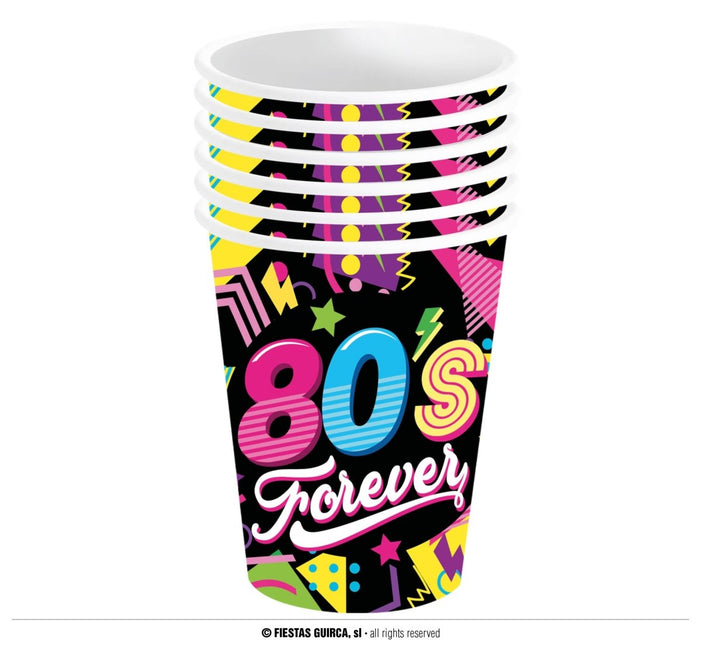Neon 80S Bekers 240ml 6st van Fiestas Guirca koop je bij Partywinkel
