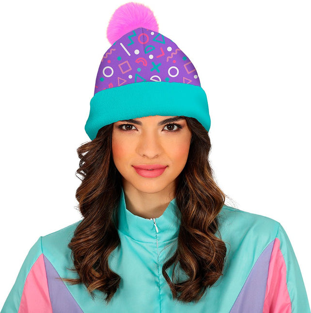 Neon 80S Muts Paars Blauw van Fiestas Guirca koop je bij Partywinkel