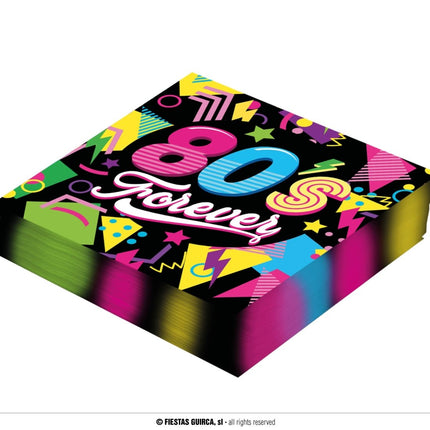 Neon 80S Servetten 33cm 12st van Fiestas Guirca koop je bij Partywinkel