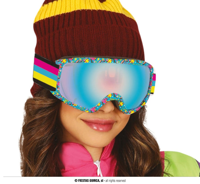 Neon 80S Skibril Geel Blauw Roze van Fiestas Guirca koop je bij Partywinkel