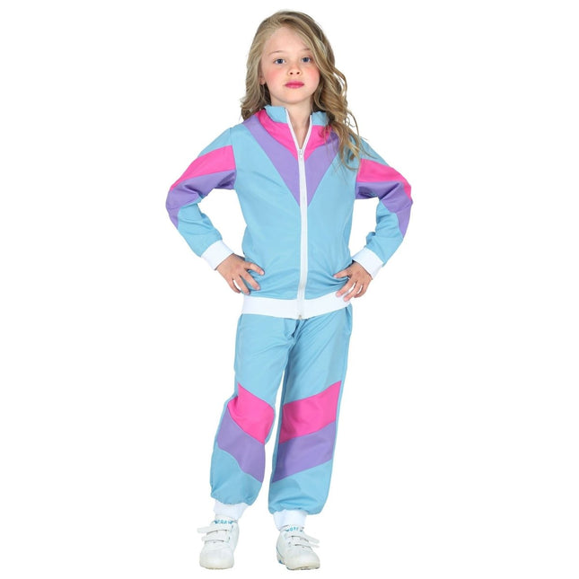 Neon 80S Trainingspak Fout Blauw Kind van Widmann koop je bij Partywinkel
