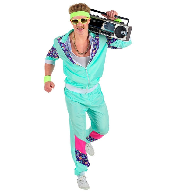 Neon 80S Trainingspak Fout Lichtblauw van Widmann koop je bij Partywinkel