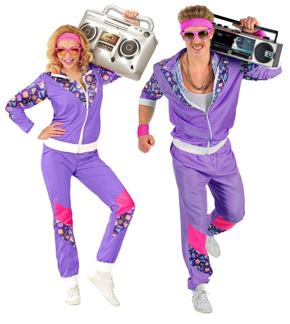 Neon 80S Trainingspak Fout Paars van Widmann koop je bij Partywinkel