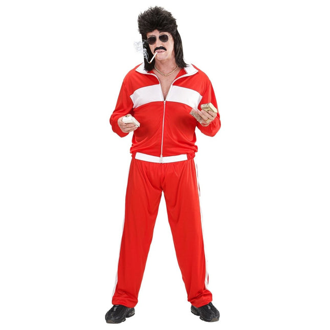 Neon 80S Trainingspak Fout Rood Heren van Widmann koop je bij Partywinkel