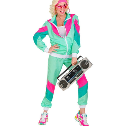 Neon 80S Trainingspak Fout Turquoise van Widmann koop je bij Partywinkel
