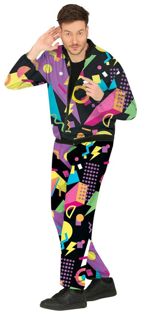 Neon 80S Trainingspak Fout Zwart Heren van Fiestas Guirca koop je bij Partywinkel