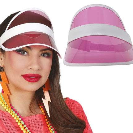 Neon 80S Zonneklep Roze 25cm van Fiestas Guirca koop je bij Partywinkel