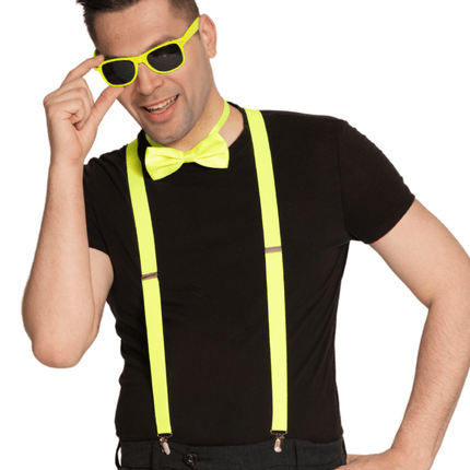Neon Gele Accessoireset 3 delig van Partychimp koop je bij Partywinkel