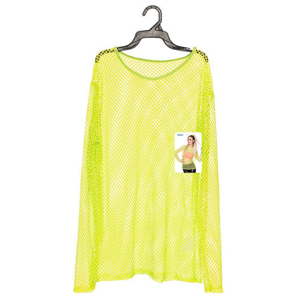 Neon Gele Visnet Shirt Mat M/L van Boland koop je bij Partywinkel