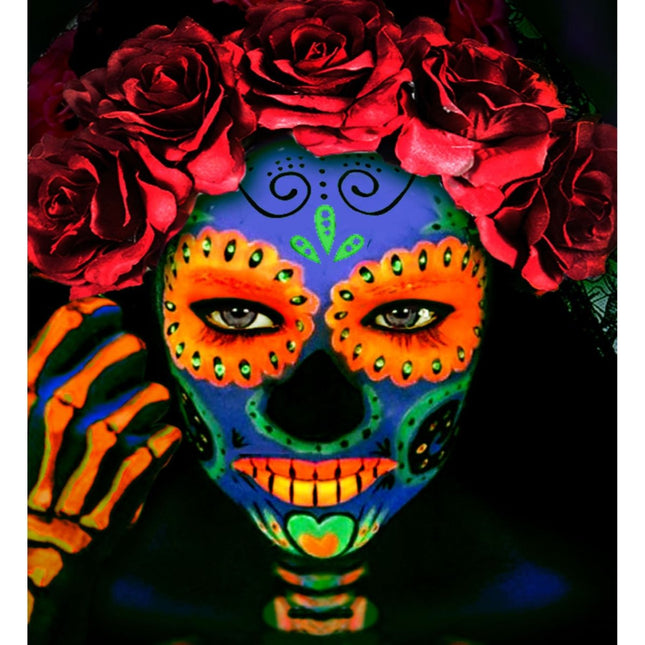 Neon Oranje Schmink Glow In The Dark 30ml van Widmann koop je bij Partywinkel