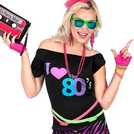 Neon Roze Handschoenen Vingerloos Kort van Widmann koop je bij Partywinkel