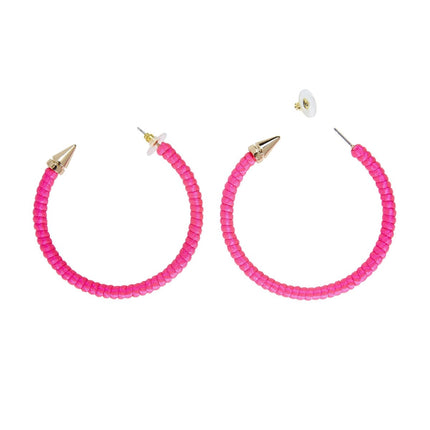 Neon Roze Oorbellen Ringen van Widmann koop je bij Partywinkel