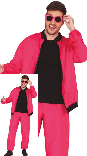 Neon Roze Trainingspak Fout Heren 2 delig van Fiestas Guirca koop je bij Partywinkel
