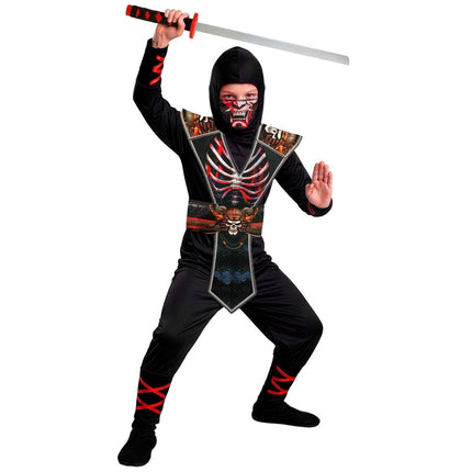 Ninja Skeleton Kostuum Kind Zwart van Widmann koop je bij Partywinkel