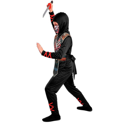 Ninja Skeleton Kostuum Kind Zwart van Widmann koop je bij Partywinkel