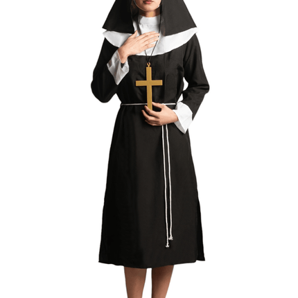 Non Kostuum Zwart Wit Dames van Partychimp koop je bij Partywinkel