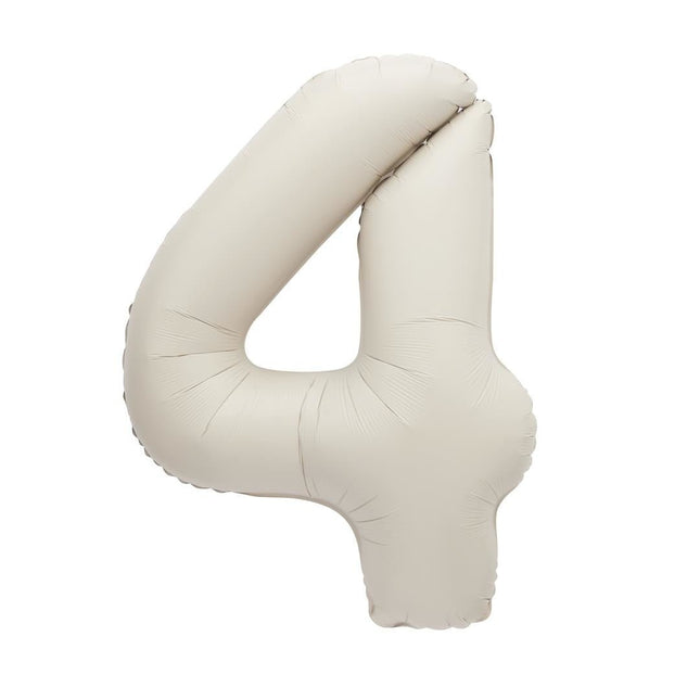 Nude Cijfer Ballon 4 Jaar Mat 86cm van Unique koop je bij Partywinkel