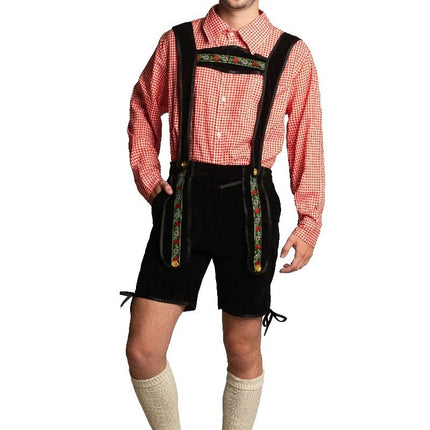 Lederhose Zwart Kort Met Blouse