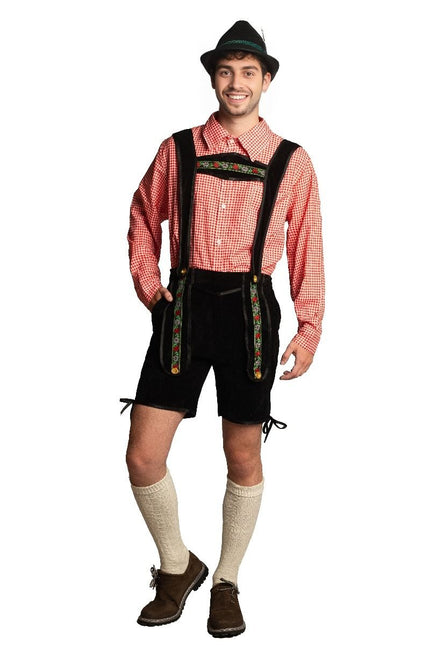 Lederhose Zwart Kort Met Blouse