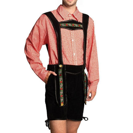 Lederhose Zwart Kort Met Blouse