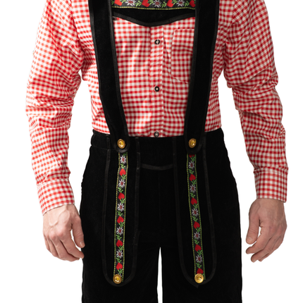 Lederhose Zwart Kort Met Blouse