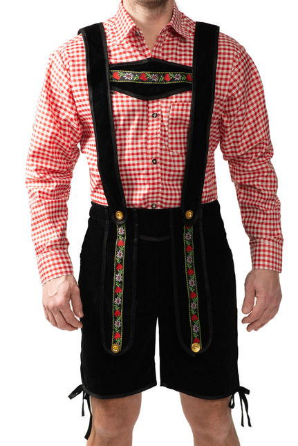 Lederhose Zwart Kort Met Blouse