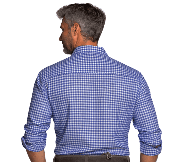 Oktoberfest Blouse Blauw Wit van Tannhauser koop je bij Partywinkel