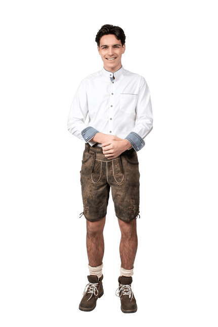 Oktoberfest Blouse Blauw Wit Heren van Haus Huberts koop je bij Partywinkel