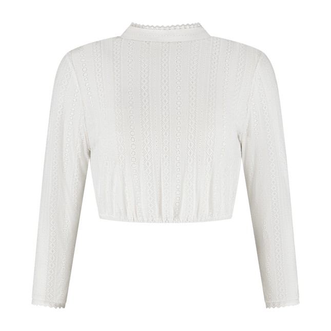 Oktoberfest Blouse Wit Dames Kraagje van Haus Huberts koop je bij Partywinkel