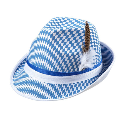 Oktoberfest Hoed Tiroler Blauw Wit van Widmann koop je bij Partywinkel