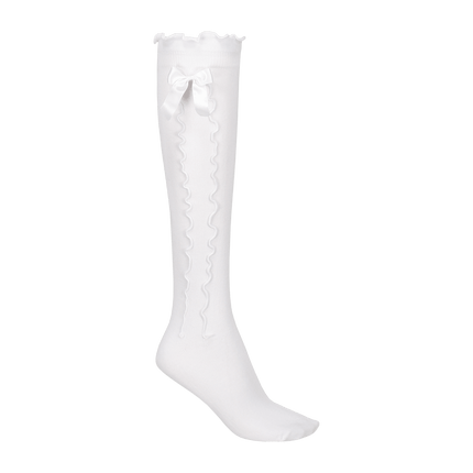 Oktoberfest Kousen Wit Dames Met Strik van Haus Huberts koop je bij Partywinkel