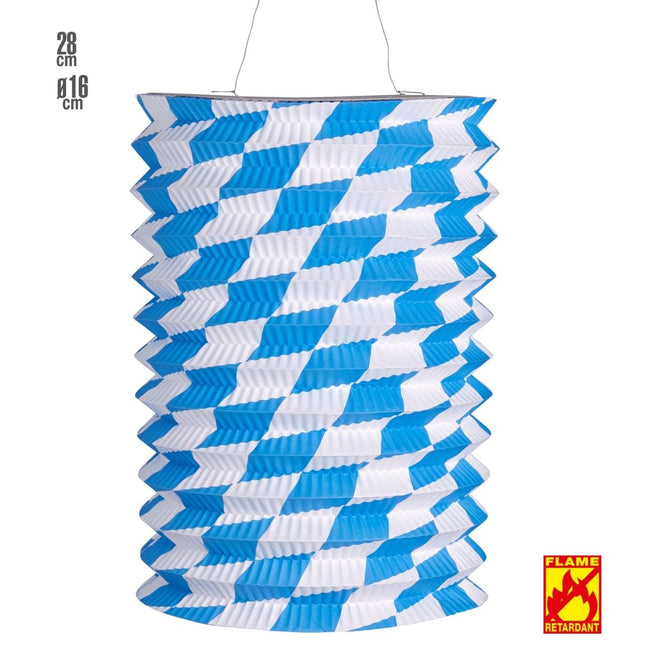 Oktoberfest Lampion Blauw Wit van Widmann koop je bij Partywinkel