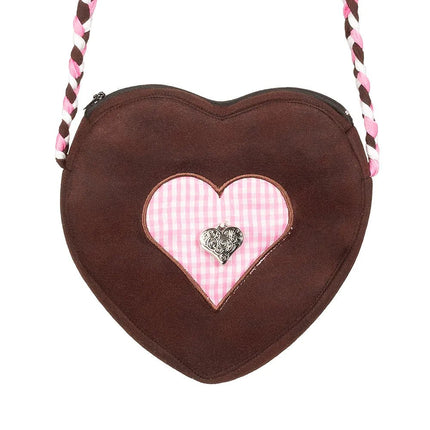 Oktoberfest Schoudertasje Bruin Roze van Boland koop je bij Partywinkel