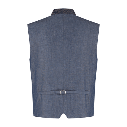 Oktoberfest Vest Blauw Trachtenweste Jaquard van Haus Huberts koop je bij Partywinkel