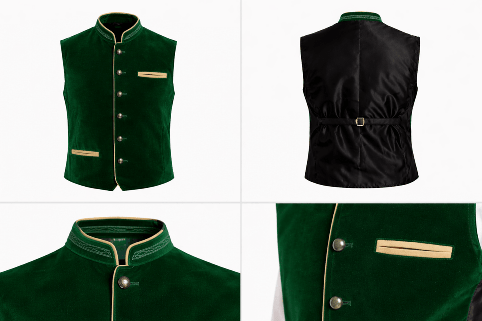 Oktoberfest Vest Groen Trachten van Tannhauser koop je bij Partywinkel