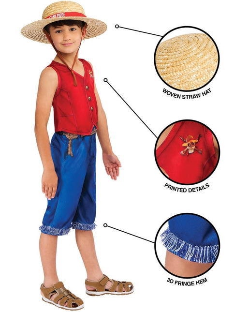 One Piece Monkey D. Luffy Kostuum Jongens van Rubies koop je bij Partywinkel