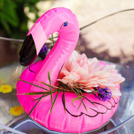 Opblaas Flamingo Bekerhouders 25cm 2st van Folat koop je bij Partywinkel